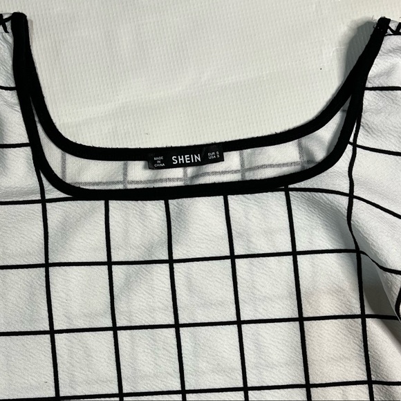 Shrub black & white top Sz Small - Picture 2 of 3